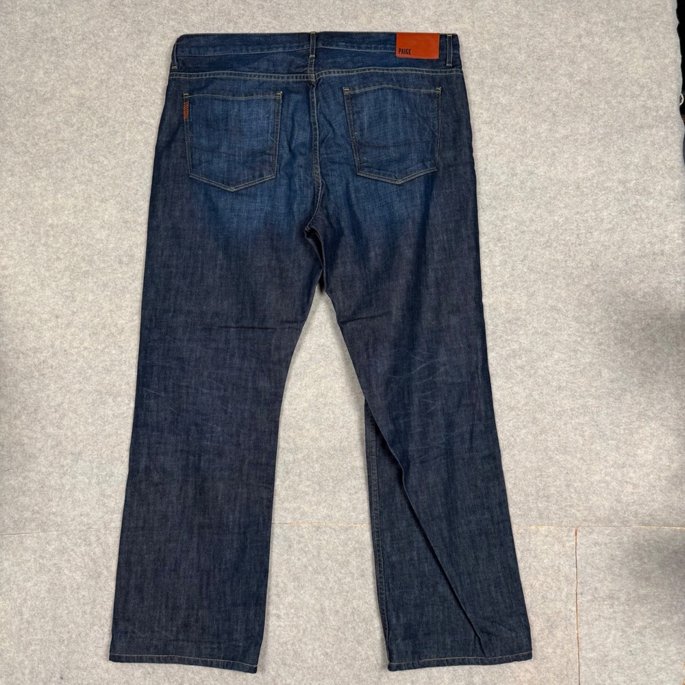 Paige Doheny Jeans 38x30 Straight Leg Dark Indigo Blue Denim Classic Rugged - Picture 6 of 12